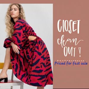 Nasty Gal Zebra Print Cut Out Midi Dress